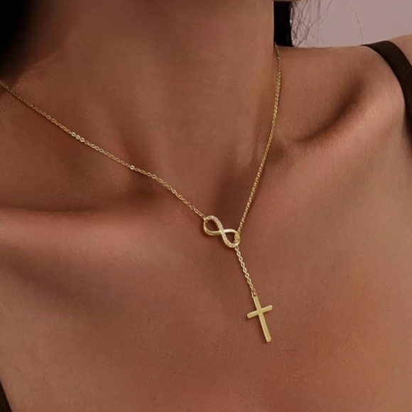 Cross 14K Gold Plated Cross Necklace - Picture 3 of 3